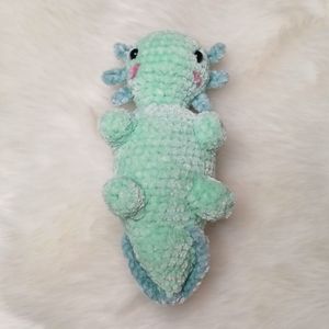 🆕 Handmade Crochet Mint and Teal Axolotl